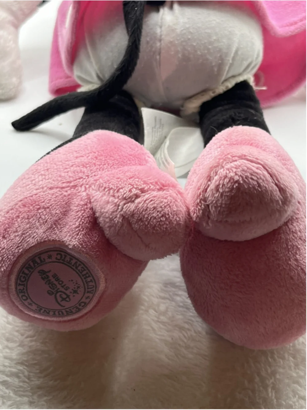 Disney Store Plush Minnie Mouse Plush Embroidered Detail Pink Bow Shoes Dress